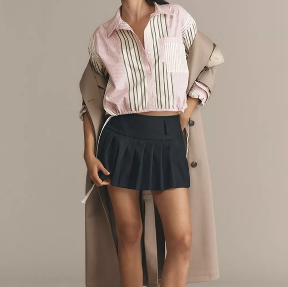 Anthropologie Drawstring Buttondown Top - Picture 2 of 3